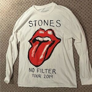 2019 THE ROLLING STONES NO FILTER TOUR WHITE LONG SLEEVE SHIRT MENS MEDIUM+